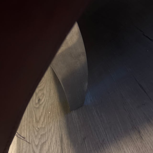 Roche Bobois “Dolce” Chaise in a Distressed Brown Having Aluminum Legs. For Sale - Image 10 of 12