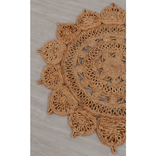 Not Yet Made - Made To Order Handwoven Natural Jute Round Rug -4 Foot For Sale - Image 5 of 10