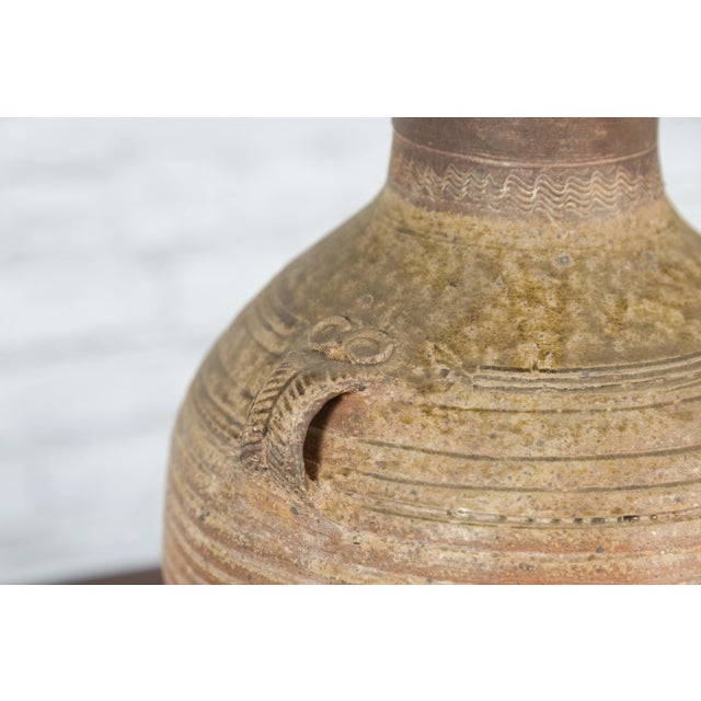 Chinese 18th Century Chinese Qing Dynasty Terracotta Concentric Line Water Vessel For Sale - Image 3 of 13