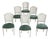 Set of Six Neoclassical Painted Swedish Chairs With Caned Backs & Mohair Seats For Sale