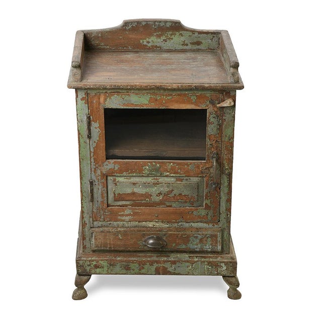Patinated Wooden Bedside Table, 1800s For Sale - Image 8 of 8