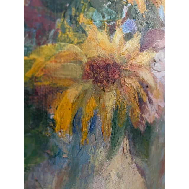 1967 Original Framed Painting of Vibrant Flowers by Jane Schoepflin For Sale - Image 10 of 11