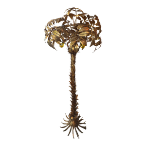 Vintage Large 1970s Hans Kogl Gold Gilt Metal Palm Tree Floor Lamp Newly Wired