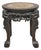 Antique Chinese Carved Hardwood Foo Dog Marble Top 18" Plant Stand Side Table For Sale
