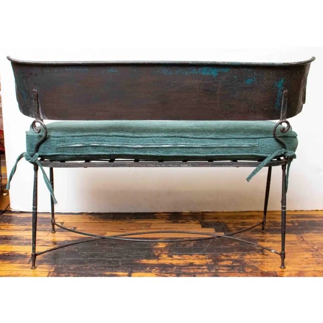 1920s 1920s Hand Wrought Iron French Garden Settee For Sale - Image 5 of 5