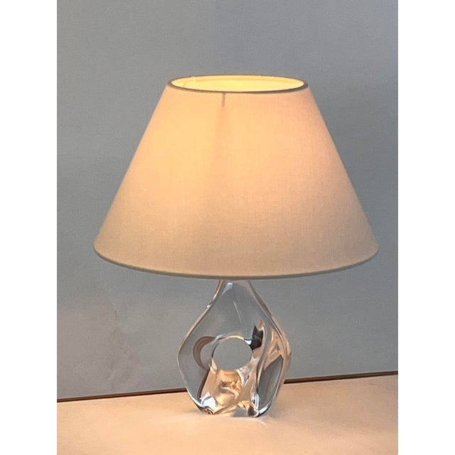 1970s 1970s Small Daum Nancy Boudoir Lamp With Linen Shade For Sale - Image 5 of 10