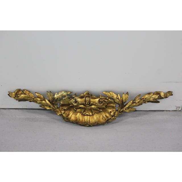 Antique gilt bronze furniture pediment France Gold ornament Baroque wall decor Gold fronton Rococo Gilt bronze....