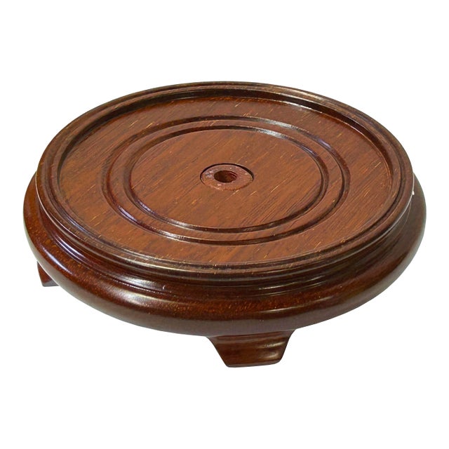 6.25" Simple Natural Wood Brown Clean Body Round Display Stand Easel For Sale