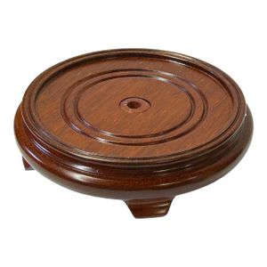 6.25" Simple Natural Wood Brown Clean Body Round Display Stand Easel