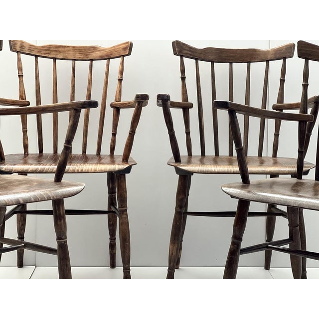 Brown Vintage Dining Chairs from Ton, 1960s, Set of 4 For Sale - Image 8 of 18