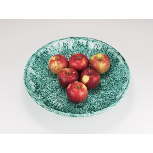 Large Turquoise Ceramic Fruit Bowl by Eva Ruffoni, Italy, 1980s For Sale - Image 4 of 18