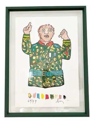 Enrico Baj, Il Generale, Screen Print, 1994, Framed