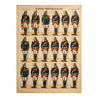 1880s - 1890s French Military Print - Imagerie d'Épinal #71- Garde Républicaine For Sale