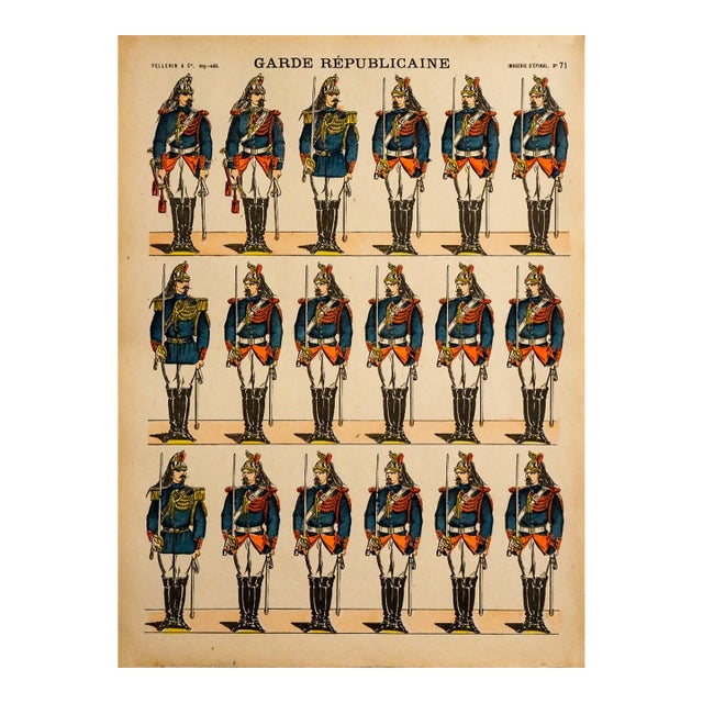 1880s - 1890s French Military Print - Imagerie d'Épinal #71- Garde Républicaine For Sale
