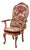 Victorian Walnut Armchair with Royal Coat of Arms Upholstery, 1860 For Sale