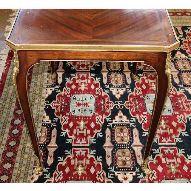Bronze 1920s French Louis XV Bronze Mounted Kingwood & Mahogany Writing Table For Sale - Image 8 of 12
