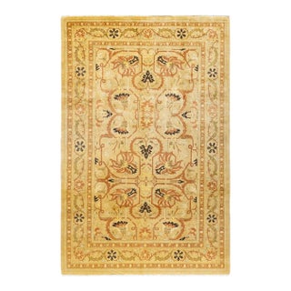Mogul, One-of-a-Kind Hand-Knotted Area Rug - Yellow, 6' 1" x 9' 4" For Sale