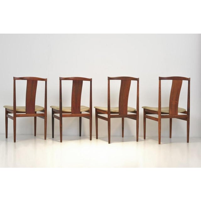 Chairs in Pau Ferro Veneer by Henning Sorensen for Danex, 1960s, Set of 4 For Sale - Image 3 of 11