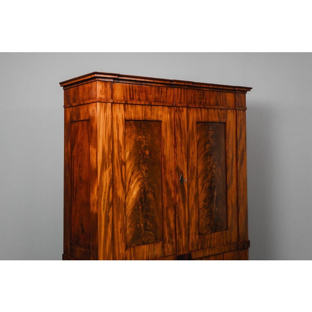 Brown Biedermeier Wardrobe in Mahogany For Sale - Image 8 of 18