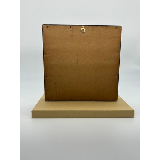 Enamel on Tile Painting, Landscape Winter Scene With Figures, Framed and Signed For Sale - Image 12 of 12