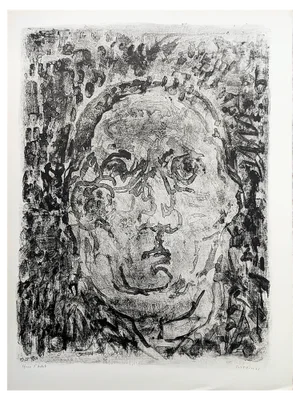 André Cottavoz, Self-Portrait, 1961, Lithograph