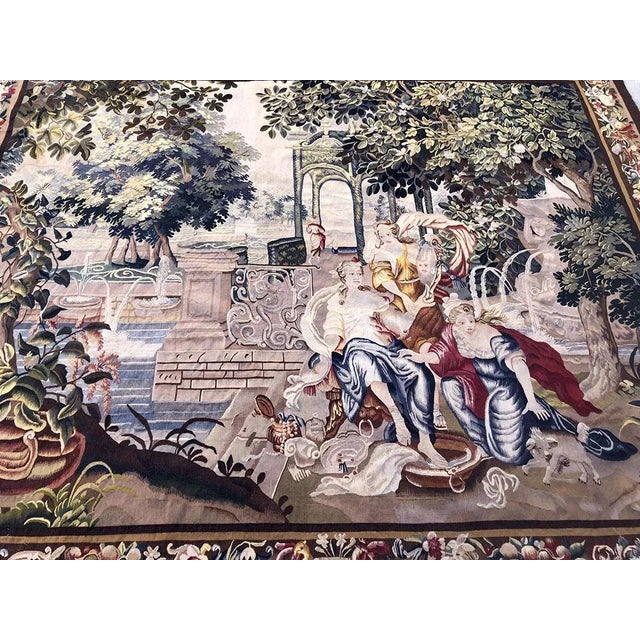 Antique 19th Century Silk & Wool French Tapestry For Sale - Image 10 of 13