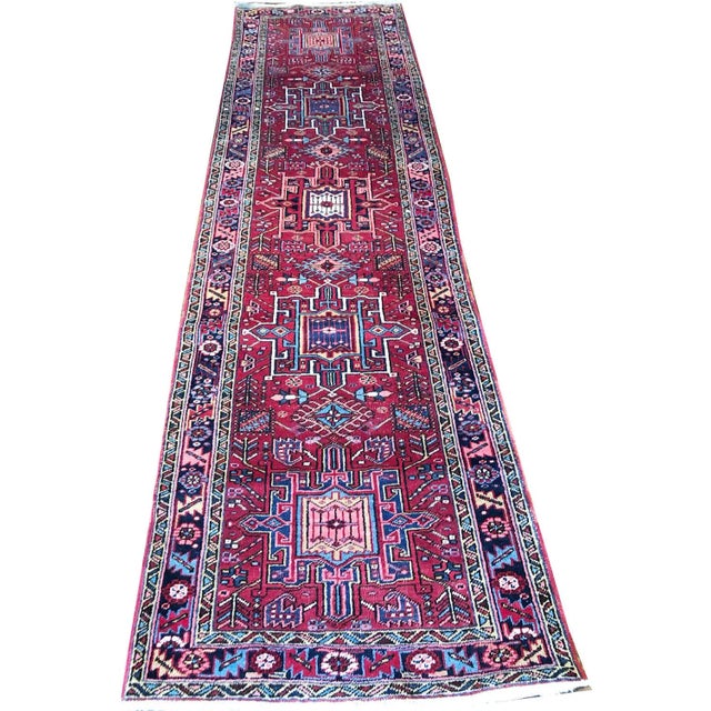 Textile 1930s Hereez/Karaje Hallway Runner - 3' X 11' For Sale - Image 7 of 7