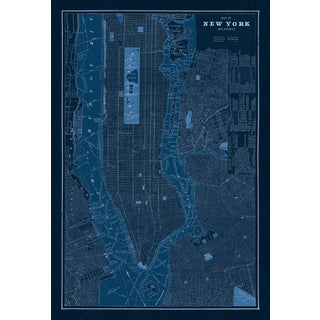 Contemporary Blueprint Map of New York City and Vicinity from 1893 (28 x 40) For Sale