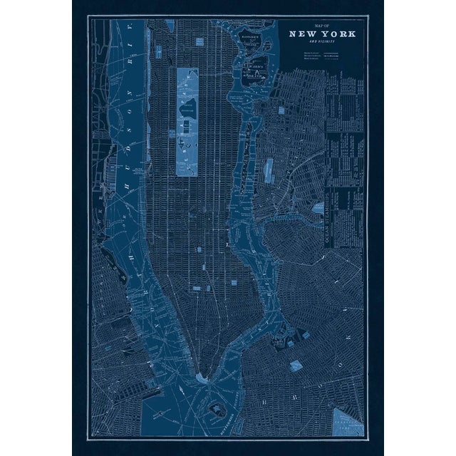 Contemporary Blueprint Map of New York City and Vicinity from 1893 (28 x 40) For Sale