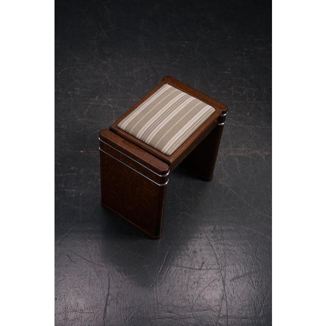 Wood Art Deco Stool, 1930s For Sale - Image 7 of 17