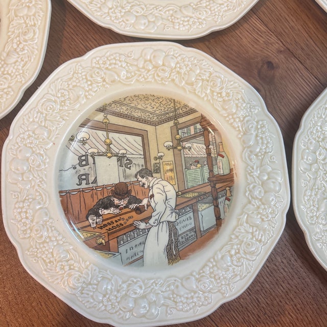 1930s Crown Ducal Pub Scene Luncheon Plates-Set of 6 For Sale In Reno/Lake Tahoe - Image 6 of 8