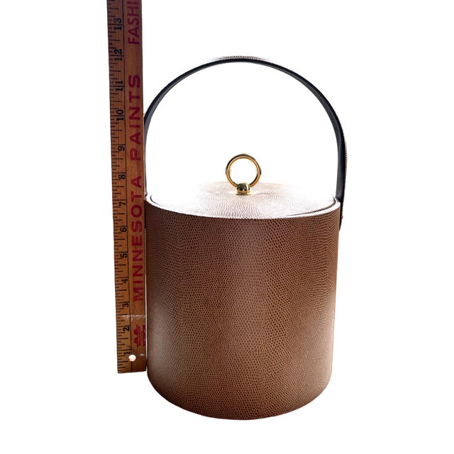 Textile Vintage Georges Briard Faux Snakeskin Ice Bucket in the Style of Hermes For Sale - Image 7 of 10