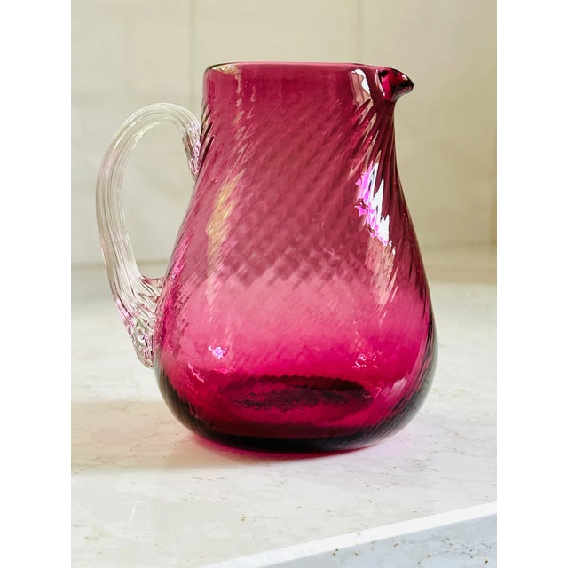 Vintage Cranberry Glass Pitchers and Vases, Collection of 4 For Sale In Raleigh - Image 6 of 10