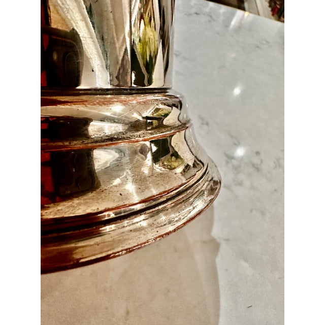 English Antique Silver Plate Pierced Wine Bottle Holder With Lion and Ring Handles For Sale - Image 3 of 11