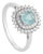 Natural Cushion Cut Paraiba Tourmaline Double Halo CLuster Diamond Ring Size 6 For Sale