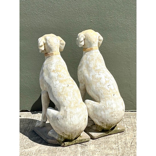 Vintage Cast Concrete Dogs - A Pair For Sale - Image 12 of 12