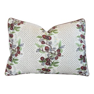 Designer Italian Ferrick Mason Botanical Floral Feather/Down Pillow 21" X 15" For Sale