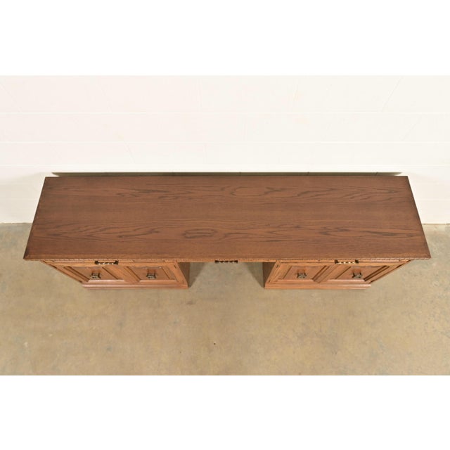 Romweber Viking Oak Executive Credenza, Circa 1960s For Sale - Image 9 of 12
