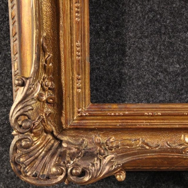Vintage Italian Carved and Gilded Frame, 1930 For Sale - Image 9 of 15