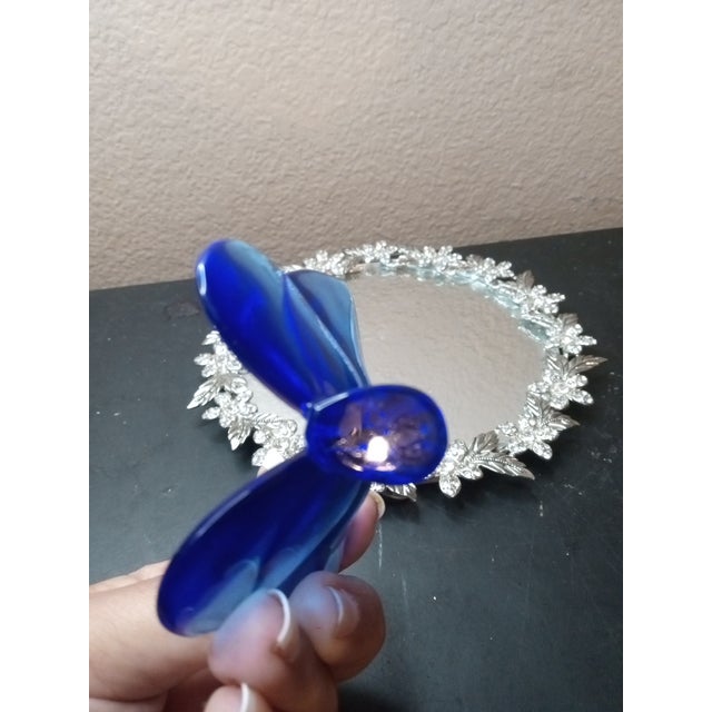 1980s Stunning Baccarat France Papillon Lucky Blue Butterfly Designed by Evelyne Julie For Sale - Image 5 of 6