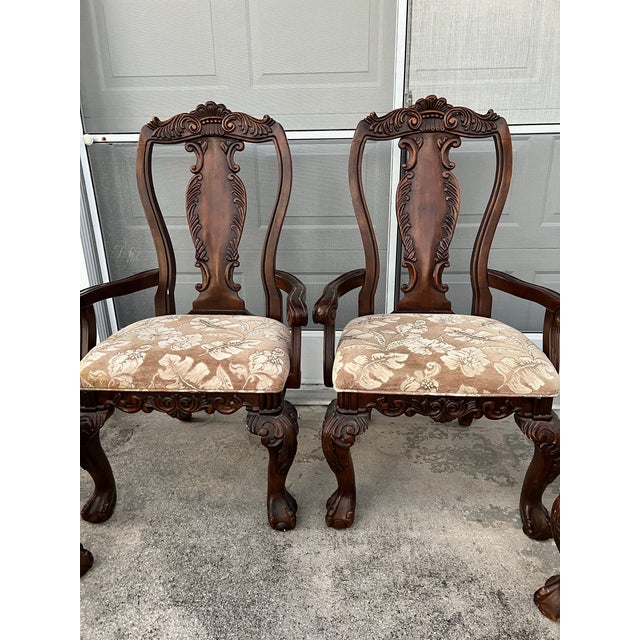 Wood Vintage Wood Chairs With Claw and Ball Feet - Set of 4 For Sale - Image 7 of 11