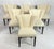 Mid-Century Modern Set of 6 Mid-Century Tuxedo Dining Chairs, Ebonized Wood, Brass Nailheads For Sale - Image 3 of 18