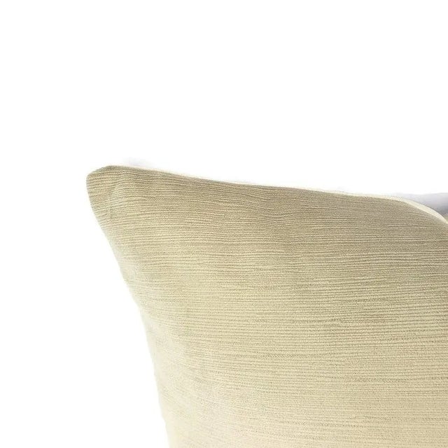 Contemporary Solid Textured Gray Velvet Pillow Cover For Sale - Image 3 of 7