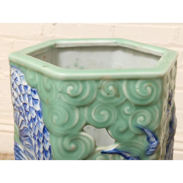 Vintage Mid Century Ceramic Umbrella Holder For Sale - Image 9 of 10