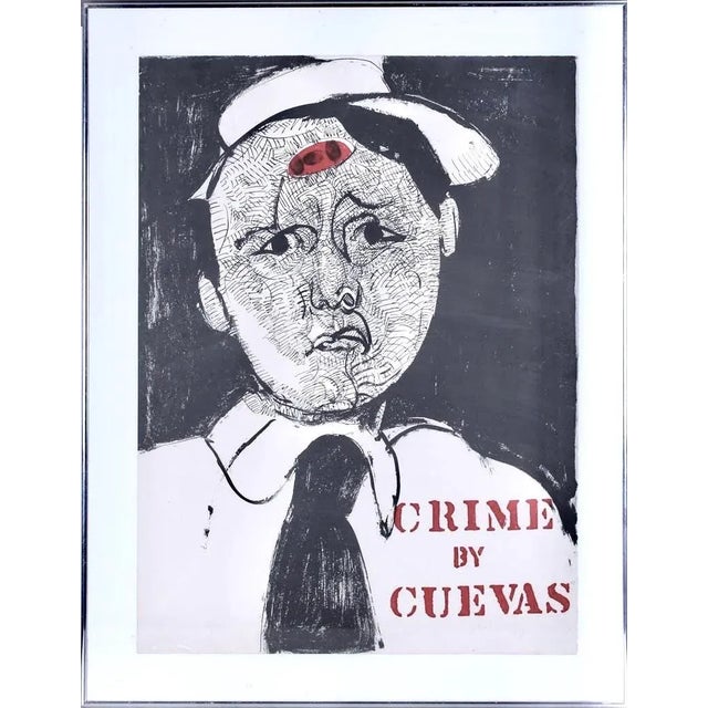 1960s 1968 José Luis Cuevas 'Crime by Cuevas Color Lithograph For Sale - Image 5 of 5