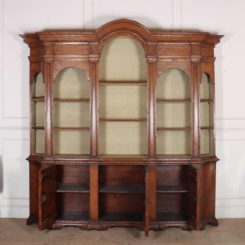Italian Walnut Bookcase, 1920s For Sale - Image 9 of 12