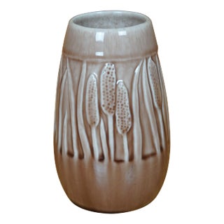 Rookwood 1949 Cattail Flower Brown Glaze Bud Vase, XLIX 2592 For Sale