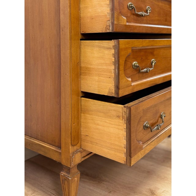 Vintage Thomasville Transitional Tallboy Dresser, Burlwood Accents, MCM Casegood For Sale - Image 17 of 18