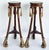 Mahogany Giltwood Pedestals with Carved Tassels & Tesselated Stone Tops, a Pair Offered for sale is a pair of mahogany and...