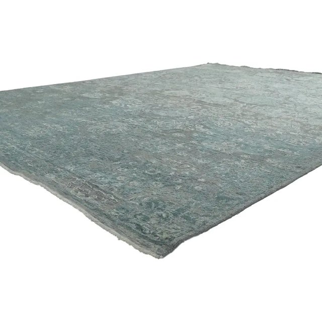 30709 Contemporary Vintage Style Distressed High-Low rug 08'08 x 11'11. Showcasing a modern style and raised design with...